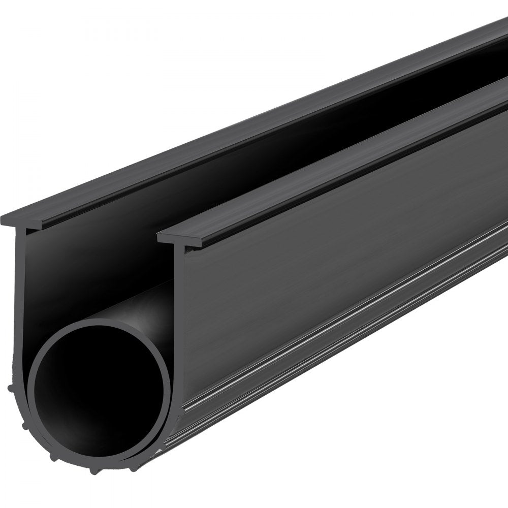 VEVOR Garage Door Seals Bottom Rubber, U Shape +O Ring Garage Door Weather Stripping, Universal Weatherproof Threshold Buffering Sealing Rubber , 5/16 inch T-ends and 3 3/4 inch Width (16 Ft, Black)