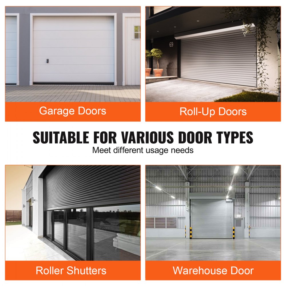 VEVOR Garage Door Seals Bottom Rubber, U Shape +O Ring Garage Door Weather Stripping, Universal Weatherproof Threshold Buffering Sealing Rubber , 5/16 inch T-ends and 3 3/4 inch Width (20 Ft, Black)