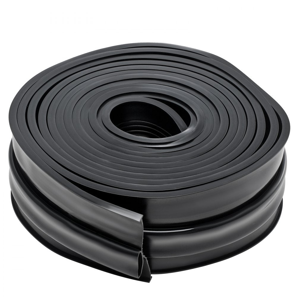 VEVOR Garage Door Seals Bottom Rubber, U Shape +O Ring Garage Door Weather Stripping, Universal Weatherproof Threshold Buffering Sealing Rubber , 5/16 inch T-ends and 3 3/4 inch Width (20 Ft, Black)