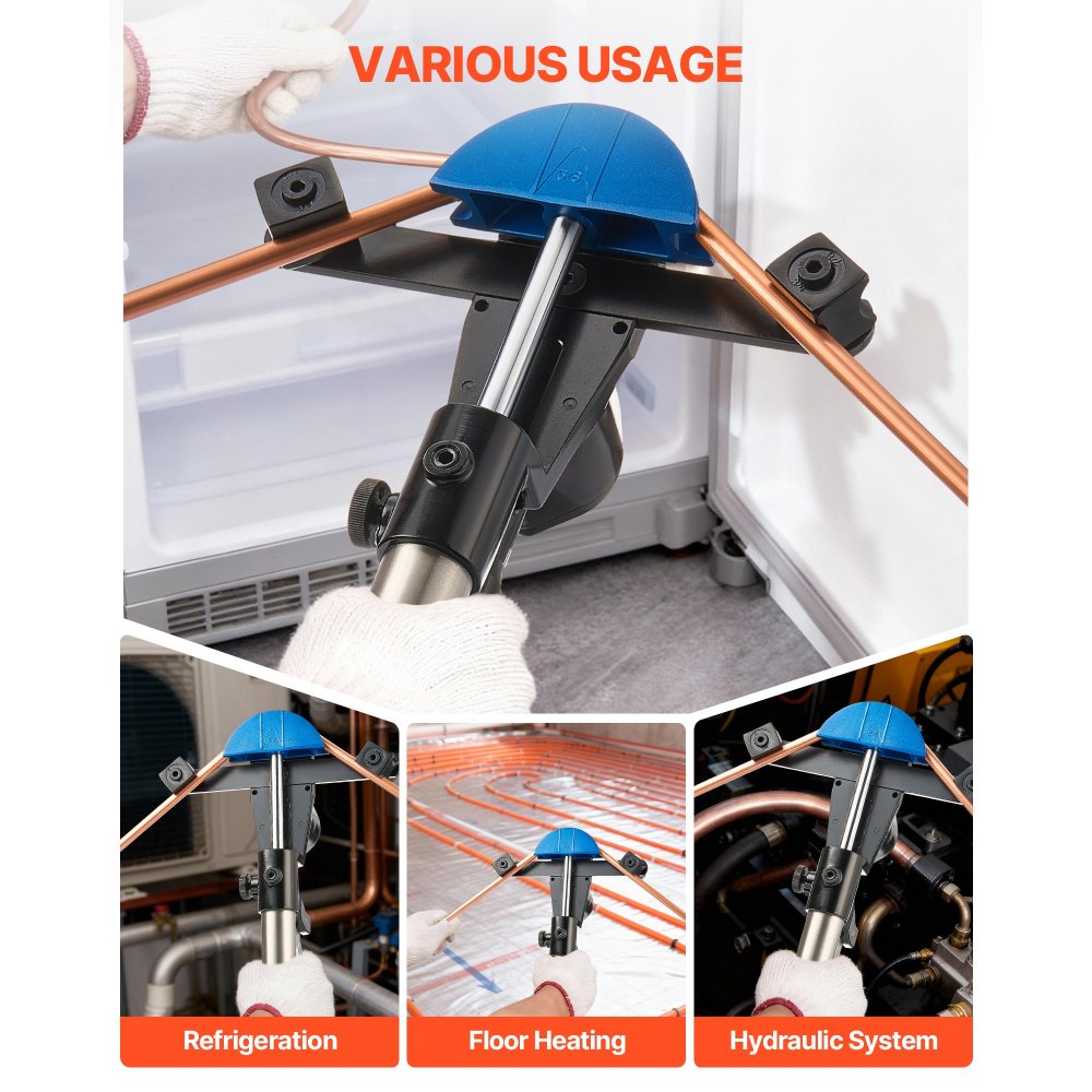 VEVOR Hydraulic Tubing Bender Kit, 1/4 to 7/8 Inch, Copper Tube Pipe Bender, Forward/Reverse HVAC Bending Tool, with 7 Color Aluminium Alloy Dies, for HVAC Air Conditioning Refrigeration Auto Repair