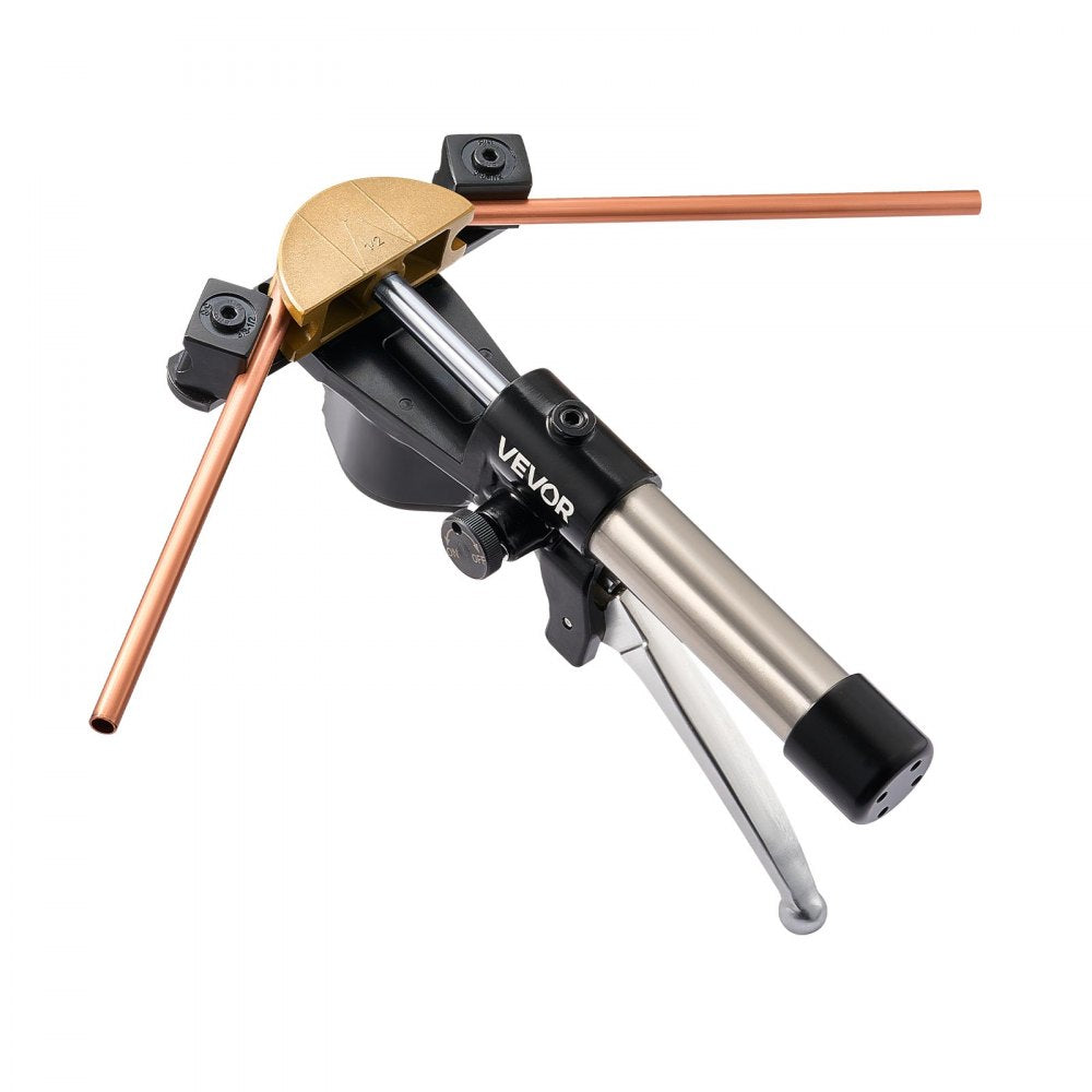 VEVOR Hydraulic Tubing Bender Kit, 1/4 to 7/8 Inch, Copper Tube Pipe Bender, HVAC Bending Tool Set, 90° Bend, with 7 Color Aluminium Alloy Dies, for HVAC Air Conditioning Refrigeration Auto Repair