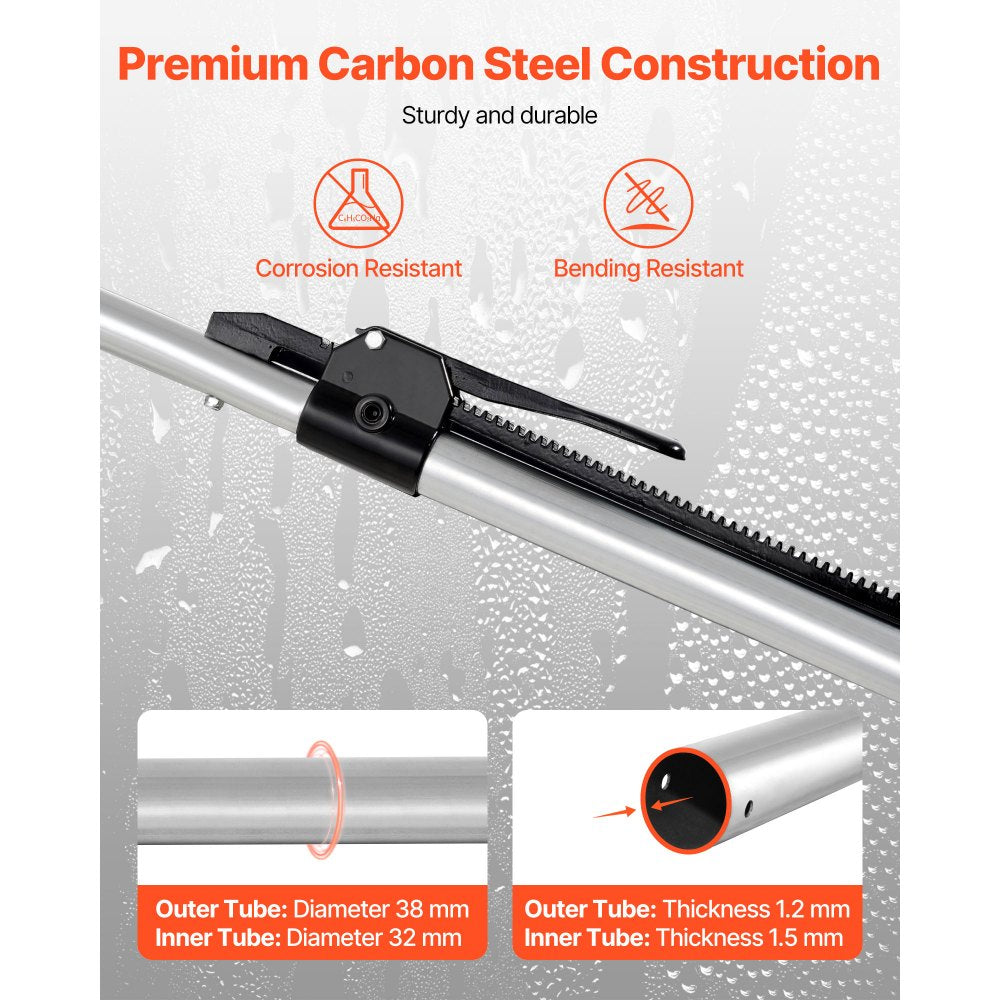 VEVOR Cargo Bar, Cargo Bar Adjustable from 89" to 104", Heavy-duty Steel Cargos Stabilizer with Non-Slip Foot Pads, Truck Bed Load Lock Bars for Box Trucks, Semi-Trailers, Trailers (2PCS)
