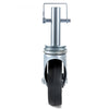 4 Pack 5" Heavy Duty Scaffolding Rubber Swivel Caster With Dual Locking 1" Solid Round Stem 280LBS Capacity Per Wheel