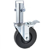 VEVOR 4 Pack 5Inch Scaffolding Rubber Swivel Caster Wheels with Dual Locking Heavy Duty Casters 1.26 Inch Square Stem 440LBS Capacity per Wheel