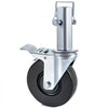 VEVOR 4 Pack 5Inch Scaffolding Rubber Swivel Caster Wheels with Dual Locking Heavy Duty Casters 1.26 Inch Square Stem 440LBS Capacity per Wheel