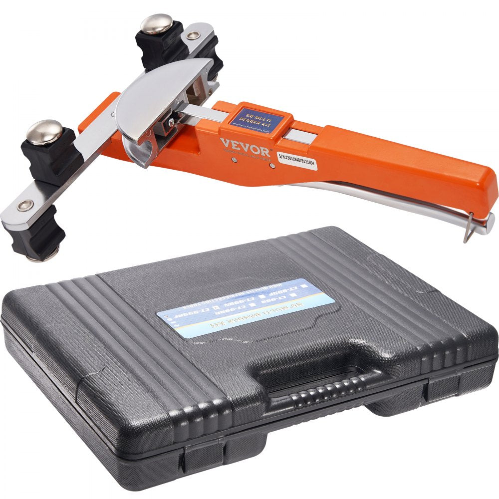 VEVOR Pipe Tube Bender, 1/4"-7/8" O.D. Ratcheting Tubing Bender, 90° Forward/Reverse Pipes Bending Tools with 7 Dies and Pipe Cutter for HVAC Air Conditioning Refrigerator Repair