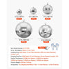 VEVOR Mirror Disco Ball 3.2" 4" 6" 8" 12" 17-Pack Balls with Hanging Ring, for Party Home Decoration Stage Props DJ Dance Club, 2 Mirror Tile Sizes, Reflects Light, Wedding Birthday Decor, Silver