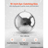 VEVOR Mirror Disco Ball 16 Inch Silver Reflective Ball with Hanging Ring, for Party Home Decoration Stage Props DJ Dance Club, 2 Mirror Tile Sizes, Reflects Light, Large Wedding Music Birthday Decor