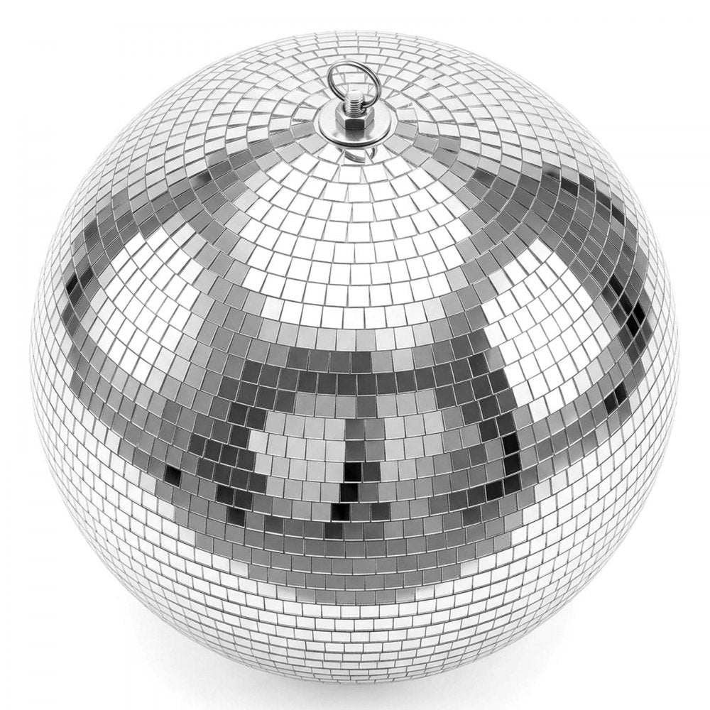 VEVOR Mirror Disco Ball 16 Inch Silver Reflective Ball with Hanging Ring, for Party Home Decoration Stage Props DJ Dance Club, 2 Mirror Tile Sizes, Reflects Light, Large Wedding Music Birthday Decor