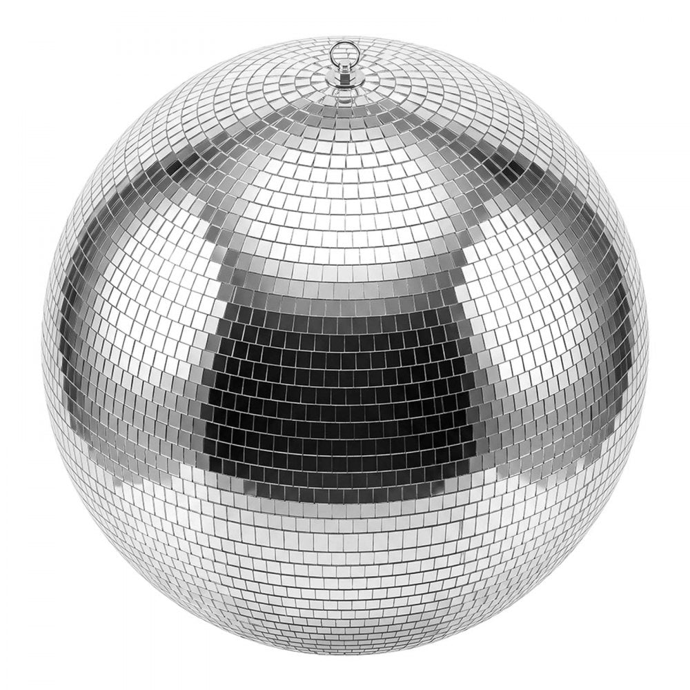 VEVOR Mirror Disco Ball 20 Inch Silver Reflective Ball with Hanging Ring, for Party Home Decoration Stage Props DJ Dance Club, 2 Mirror Tile Sizes, Reflects Light, Large Wedding Music Birthday Decor