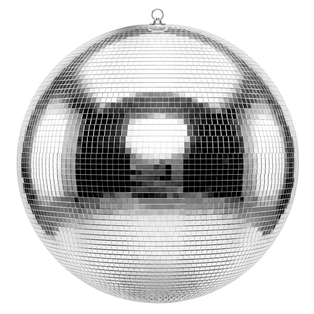 VEVOR Mirror Disco Ball 24 Inch Silver Reflective Ball with Hanging Ring, for Party Home Decoration Stage Props DJ Dance Club, 2 Mirror Tile Sizes, Reflects Light, Large Wedding Music Birthday Decor