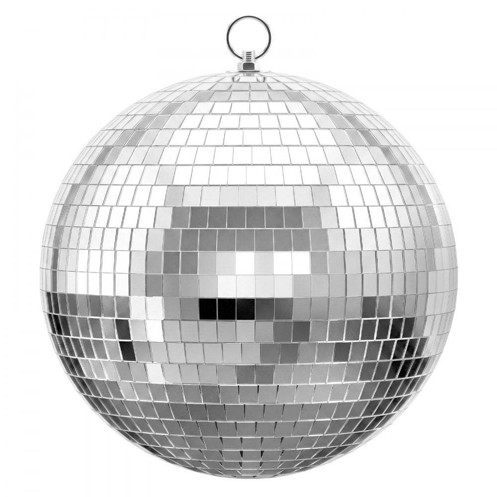 VEVOR Mirror Disco Ball 4" 6" 8" 12" 8-Pack Silver Balls with Hanging Ring, for Party Home Decoration Stage Props DJ Dance Club, 2 Mirror Tile Sizes, Reflects Light, Wedding Music and Birthday Decor