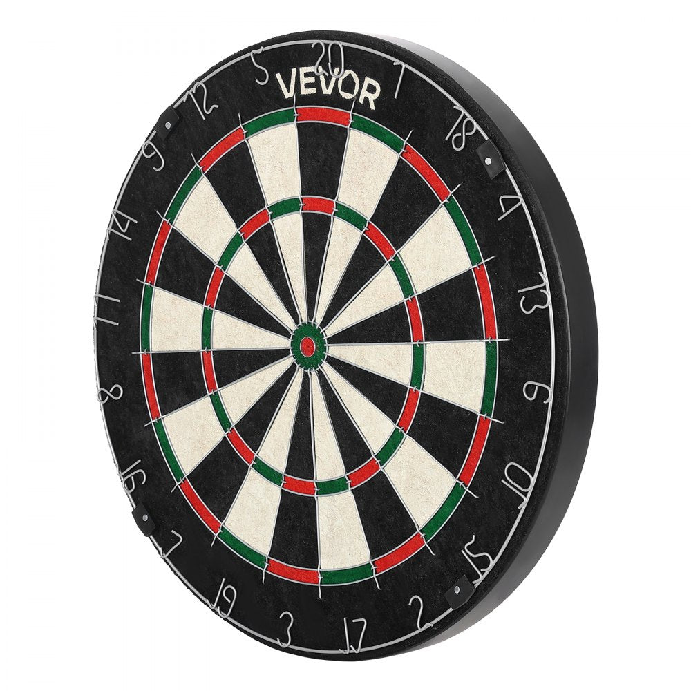 VEVOR Dartboard with 6 Darts & Scoring Kit, Self-Healing Sisal Fibers Dartboard with Staple-Free Bullseye & Rotating Number Ring, 17.7" Professional Steel Tip Dart Board Set for Home Party Game Rooms