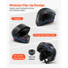 VEVOR Modular Motorcycle Helmet, Flip up Full Face Helmet with Dual Visor, Lightweight Comfortable Adult Motocross Street Bike Helmet for Men and Women - DOT & ECE Approved (M Size)