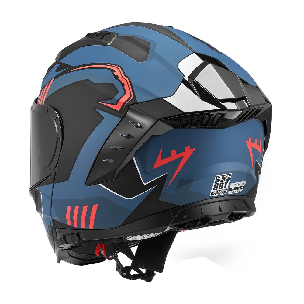 VEVOR Modular Motorcycle Helmet, Flip up Full Face Helmet with Dual Visor, Lightweight Comfortable Adult Motocross Street Bike Helmet for Men and Women - DOT & ECE Approved (M Size)
