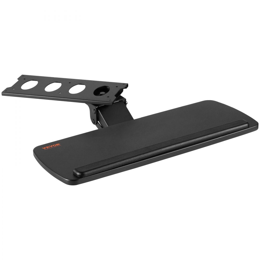 VEVOR Keyboard Tray under Desk Adjustable Height, Height and Angle Adjustable under Desk Keyboard Tray Slide out, Large 25x9.8 inch Keyboard Holder under Desk for Typing in Home, Office Work