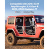 VEVOR Jeep Tube Doors, 4-Door, Compatible with 2018-2026 Jeep Wrangler JL & 2020-2026 Gladiator JT, Steel Off Road Front & Rear Tubular Half Doors with DOT Certified Side View Mirrors and Rubber Pads