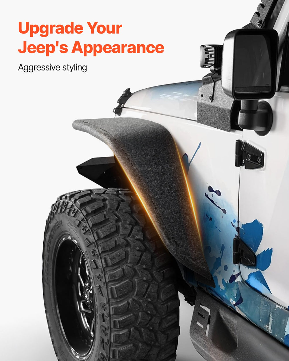 VEVOR Jeep fender flares installed view (image 5)