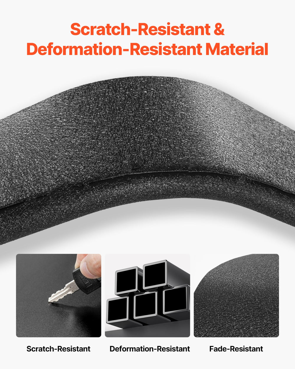 Scratch-resistant and deformation-resistant material - fade-resistant finish