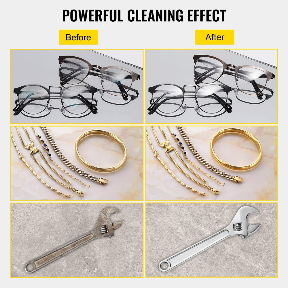 VEVOR Sonic Cleaner 2L Digital Ultrasonic Parts Cleaner with Timer 40kHz Professional 304 Stainless Steel Sonic Cleaner 110V for Jewelry Watch Glasses Diamond Eyeglass Small Parts Cleaning