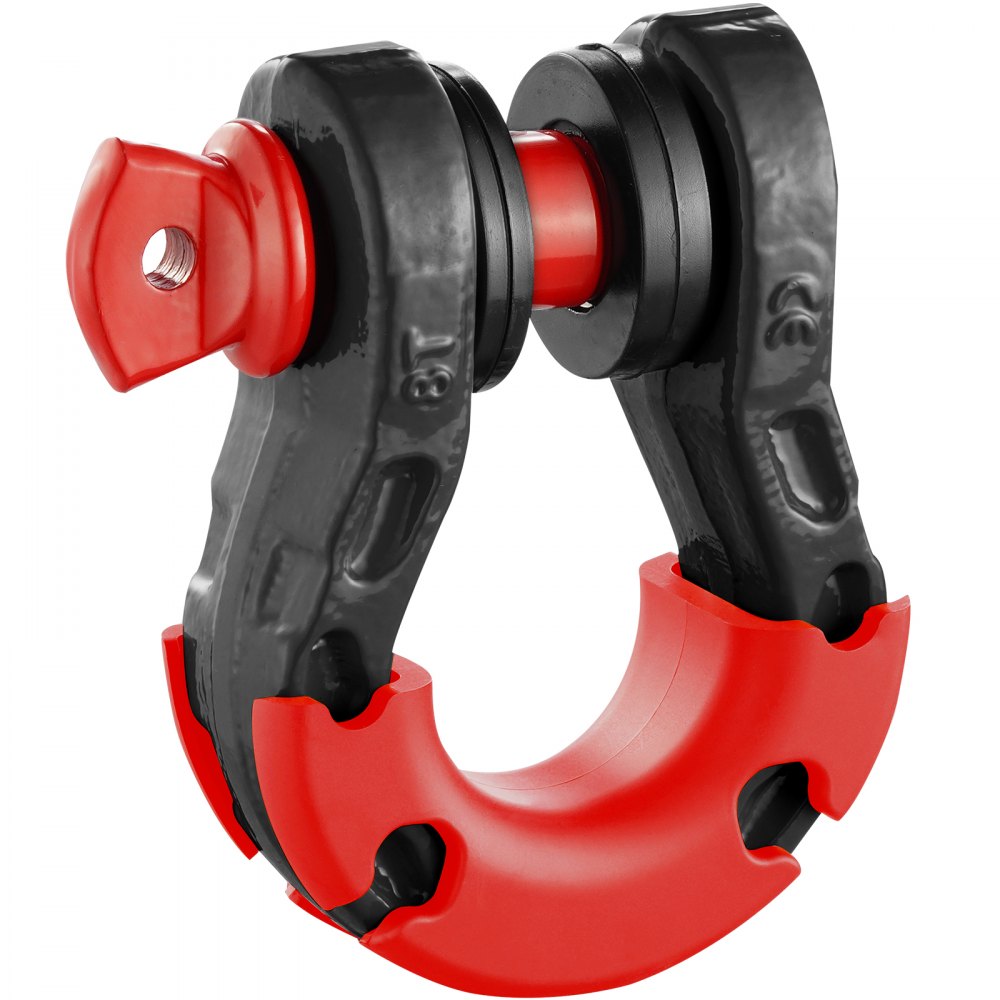 VEVOR 3/4" D-Ring Shackle, 2 Pack Alloy Steel Shackles 66139 lbs (30 Ton) Break Strength with 7/8" Screw Pin, Isolators & Washers, Heavy Duty Off Road Vehicle Recovery Shackle for Jeep Truck, Black
