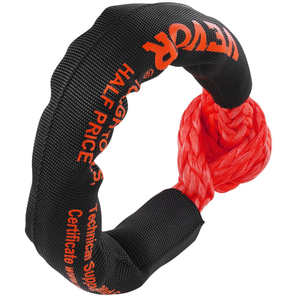 VEVOR Synthetic Soft Shackle, 1/2" x 22" (2 Pack) 44092 lbs (20 Ton) Breaking Strength Recovery Tow Shackles with Extra 2 Sleeves & Storage Bag for UTV, ATV, Trucks, Jeep, Off-Road Vehicles, Red