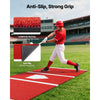 VEVOR Baseball Hitting Mat, 10x3.8 ft Batting Cage Mat, Batters Box Turf Mats, Softball Batting Practice Equipment with Home Plate and Anti Fade Turf, Portable Training Aid for Indoor Outdoor, Red