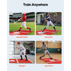 VEVOR Baseball Hitting Mat, 10x3.8 ft Batting Cage Mat, Batters Box Turf Mats, Softball Batting Practice Equipment with Home Plate and Anti Fade Turf, Portable Training Aid for Indoor Outdoor, Red