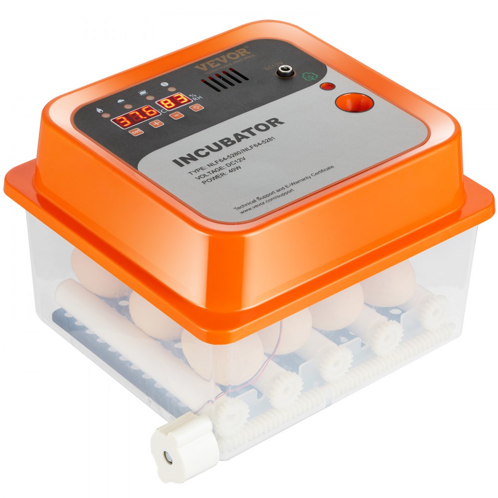 VEVOR Egg Incubator, Incubators for Hatching Eggs, Automatic Egg Turner with with Temperature and Humidity Control, 12 Eggs Poultry Hatcher with ABS Transparent Shell for Chicken, Duck, Quail