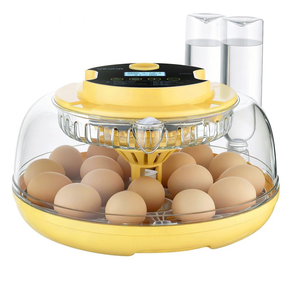 VEVOR 18 Egg Incubator, Automatic Egg Turner with LED Candler, Temperature & Humidity Control, 360° View Clear Window, Auto Water Refill, Poultry Eggs Incubators for Hatching Chicks Ducks Goose Quail