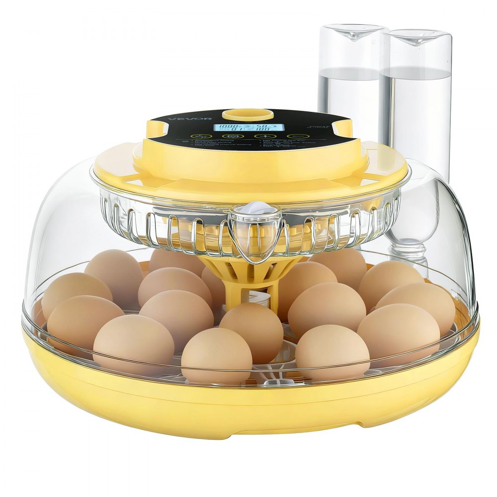 VEVOR 18 Egg Incubator, Automatic Egg Turner with LED Candler, Temperature & Humidity Control, 360° View Clear Window, Auto Water Refill, Poultry Eggs Incubators for Hatching Chicks Ducks Goose Quail