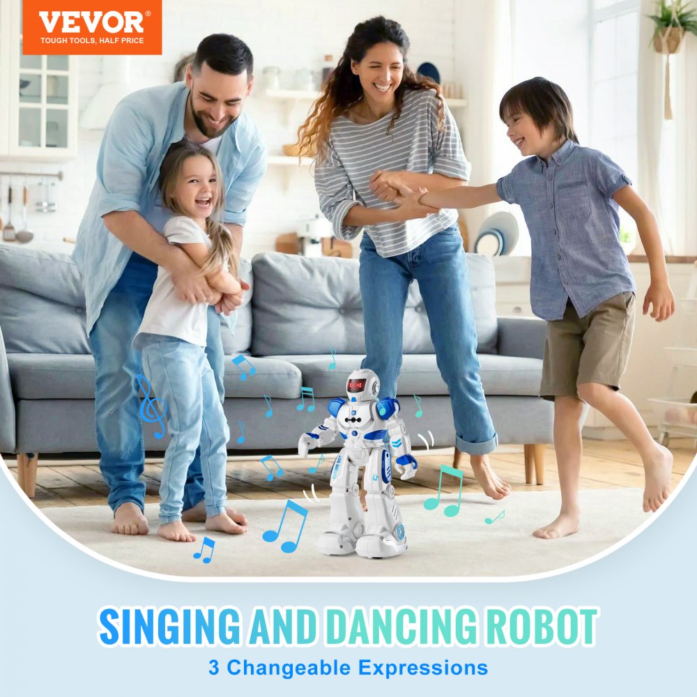 VEVOR RC Robot Toys for Kids, Gesture Sensing Programmable Remote Control Smart Robot, Interactive Walking Singing Dancing Robot for Age 3 4 5 6 7 8 10 12 Year Old Boys Girls Birthday Gift Present
