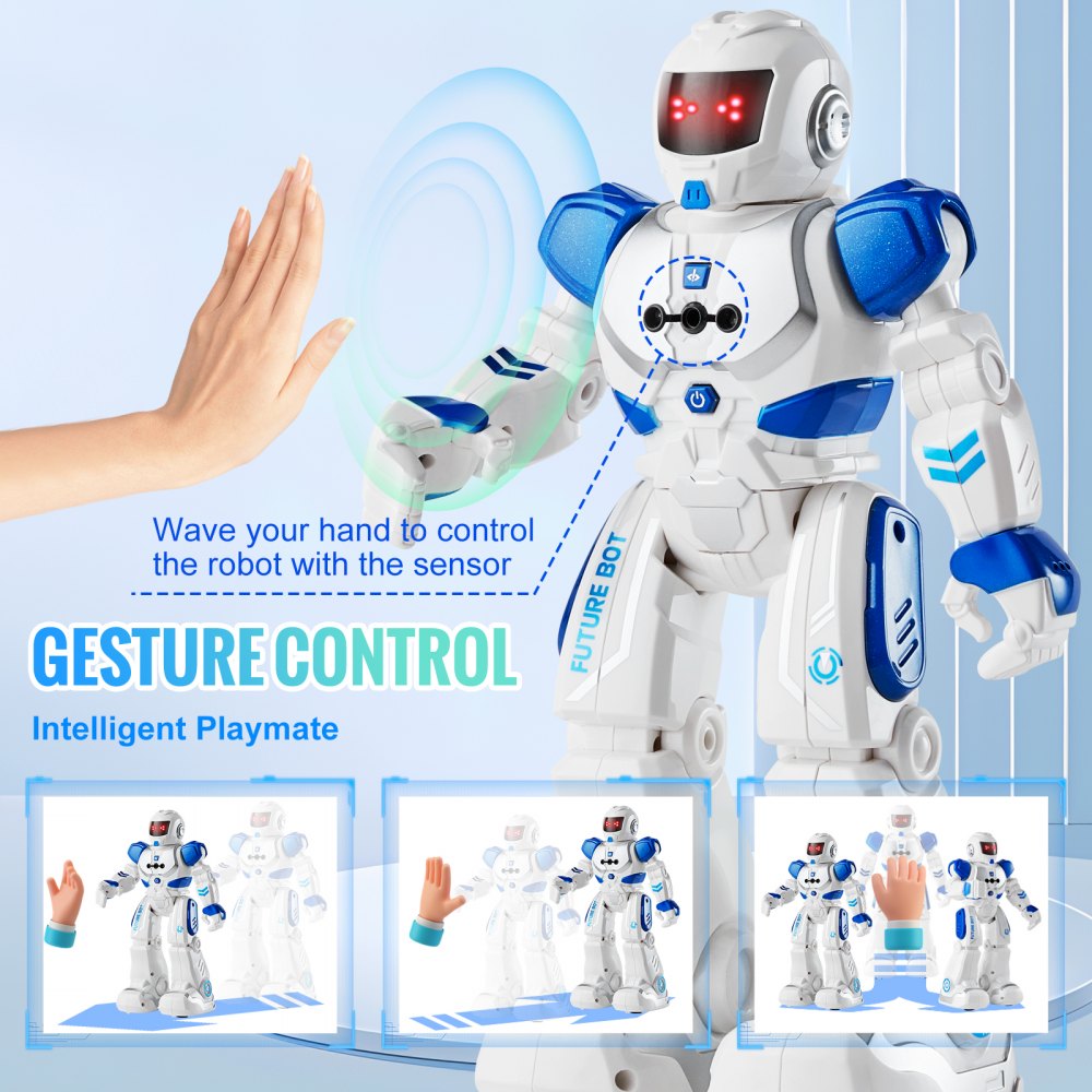 VEVOR RC Robot Toys for Kids, Gesture Sensing Programmable Remote Control Smart Robot, Interactive Walking Singing Dancing Robot for Age 3 4 5 6 7 8 10 12 Year Old Boys Girls Birthday Gift Present