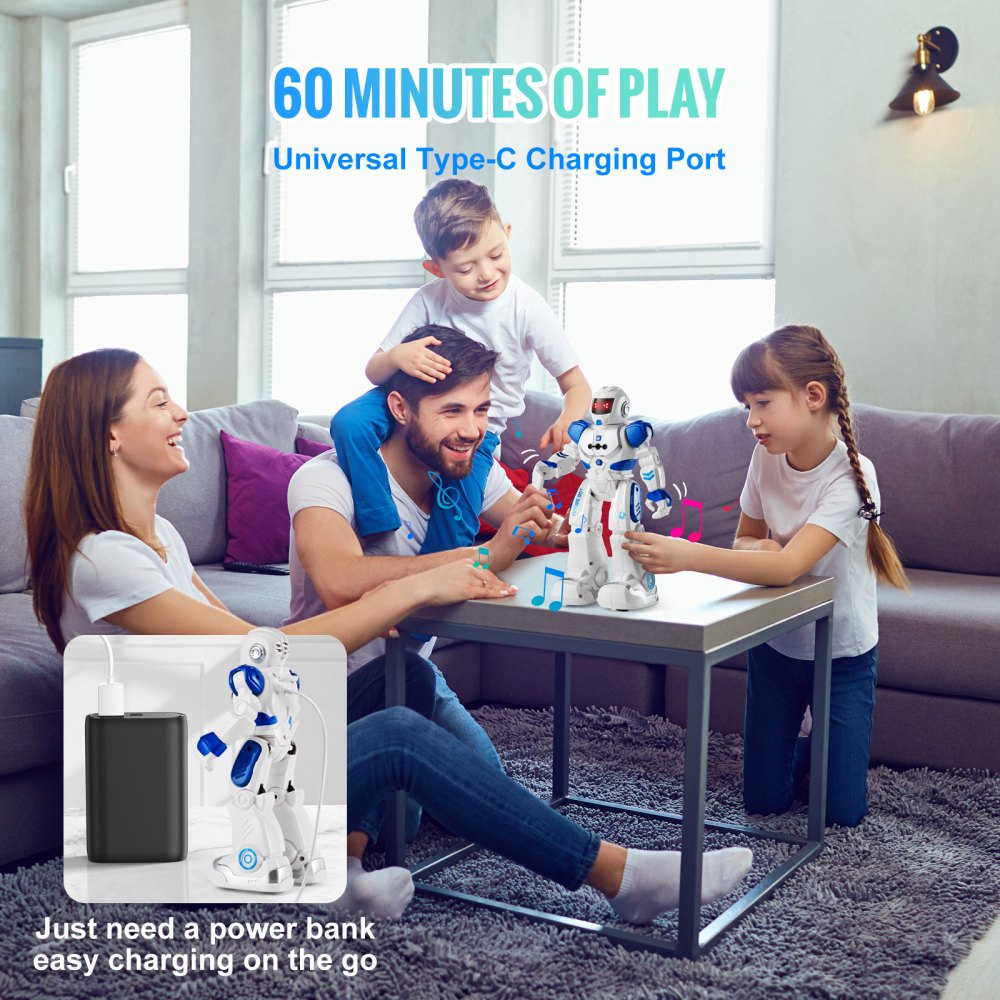 VEVOR RC Robot Toys for Kids, Gesture Sensing Programmable Remote Control Smart Robot, Interactive Walking Singing Dancing Robot for Age 3 4 5 6 7 8 10 12 Year Old Boys Girls Birthday Gift Present