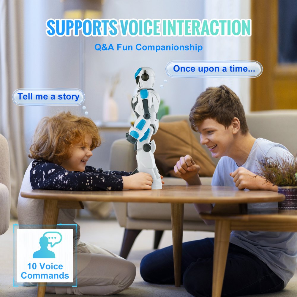 VEVOR RC Robot Toys for Kids, 2.4GHz Gesture Sensing Programmable Remote Control Smart Robot with Voice Control, Interactive Singing Dancing Robot for Age 6 7 8 10 12 Year Old Boys Girls Birthday Gift