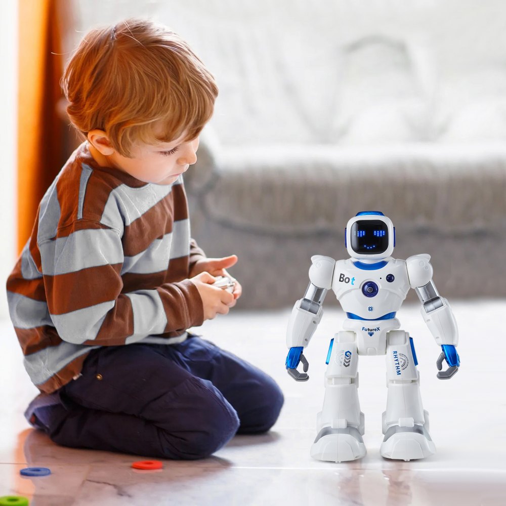 VEVOR RC Robot Toys for Kids, 2.4GHz Programmable Remote Control Smart Robot with Touch, Voice & APP Control, Interactive Singing Dancing Robot for Age 3 4 5 6 7 8 10 Year Old Boys Girls Birthday Gift