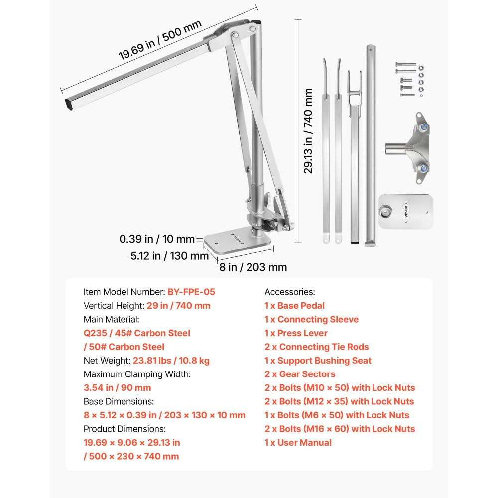 VEVOR T Post Puller, 3.54 in Max Clamping Width, Heavy-Duty Steel Jaw Grip, Powder-Coated Finish, Easy to Store, Labor-Saving Fence T-Post Remover Tool for Rebar Stakes, Wood Stakes, and Road Signs