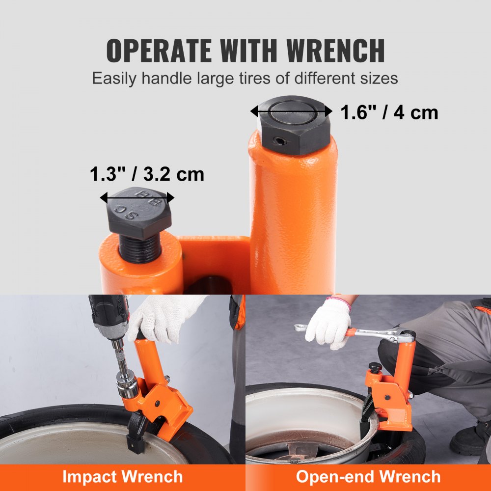 VEVOR Manual Tire Bead Breaker, 38"-42" Tires Changer Tool with Rubber Pad, Protect Aluminum Alloy Hubs, Easy-Operated Tire Repair Tool for ATVs/UTVs, Tractors, Trucks, Cars, Heavy Duty Tires