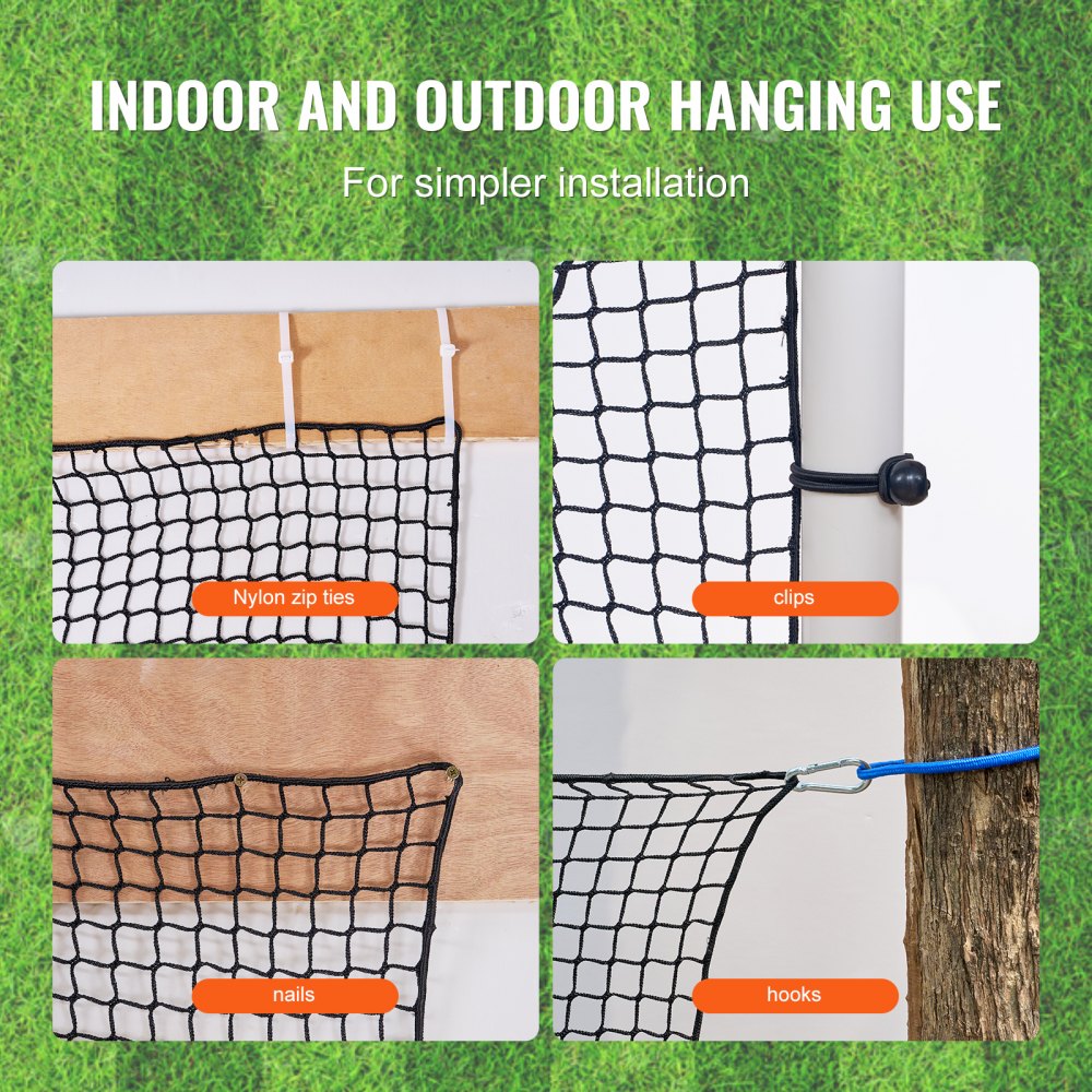 VEVOR Golf Net, 10x15ft Golf Practice Net, Indoor Hitting Net for Golf, Baseball, Hockey, Soccer, Heavy Duty Nylon DIY Ball Net, Sports Netting Barrier for Backyard Driving Training Swing (Net Only)
