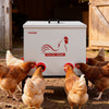 VEVOR Automatic Chicken Feeder, 85 lbs Capacity, 6 Feeding Ports No-Waste Poultry Feeder with Built-In Divider, with Latch & Handle, Metal Construction, for Chickens Bantams Pheasants Poultry Coop