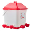 VEVOR 5 Gallon Automatic Chicken Waterer, 6 Water Ports, Automatic-Fill Water Cup, Automatic Gravity Waterer with Handle & Sealed Rubber Ring, Waterproof PP Material, No Waste Design, for Chicken