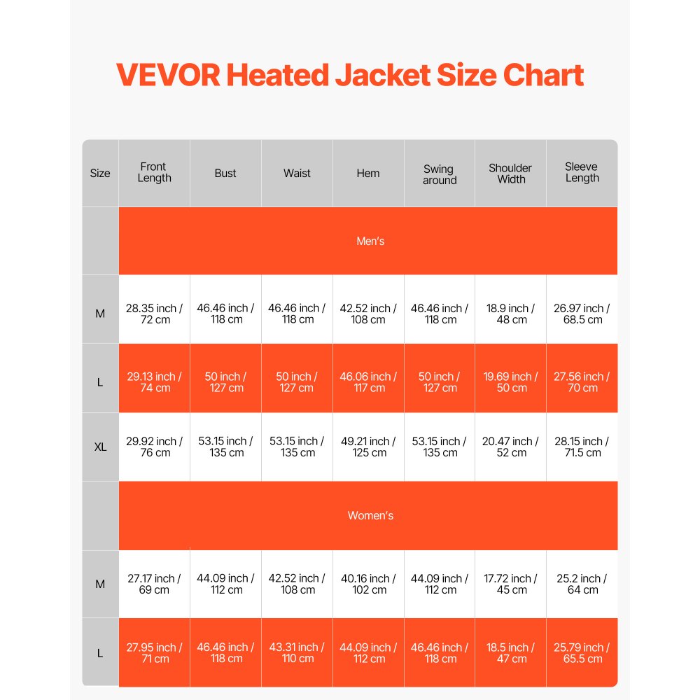 VEVOR Heated Jacket for Women with 7.4V Battery, Soft Shell Electric Heating Coat, Windproof Lightweight Outerwear with 4 Heating Zones & 3 Heat Settings, for Hiking, Outdoor Work, Black, L Size