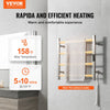 VEVOR 4 Bars Towel Warmer Rack, Wall Mounted Heated Towel Rack for Bathroom, IPX5 Waterpoof Towel Heater Rack with Timer & LED Display Screen, 5 Levels Adjustable Temperature Towel Heater, Silver