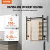 VEVOR 6 Bars Towel Warmer Rack, 120V Wall Mounted Heated Towel Rack for Bathroom, IPX5 Waterpoof Towel Heater Rack with Timer & LED Display Screen, 5 Levels Adjustable Temperature Towel Heater, Black