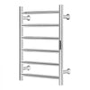 VEVOR 6 Bars Towel Warmer Rack, Wall Mounted Heated Towel Rack for Bathroom, IPX5 Waterpoof Towel Heater Rack with Timer & LED Display Screen, 5 Levels Adjustable Temperature Towel Heater, Silver