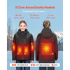 VEVOR Heated Jacket for Women with 7.4V Battery, Soft Shell Electric Heating Coat, Windproof Waterproof Lightweight Outerwear with 5 Heating Zones & 3 Heat Settings, Machine Washable, M Size