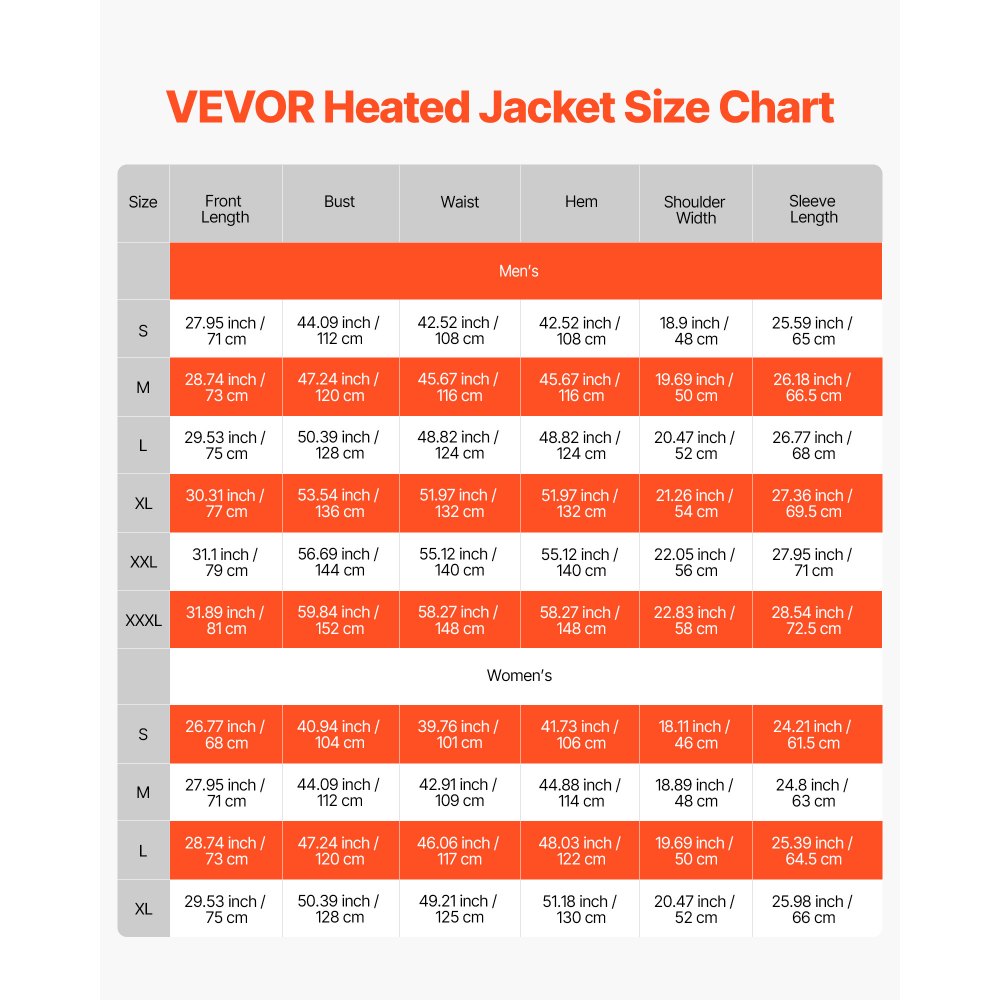 VEVOR Heated Jacket for Men with 7.4V Battery, Soft Shell Electric Heating Coat, Windproof Waterproof Lightweight Outerwear with 5 Heating Zones & 3 Heat Settings, Machine Washable, S Size