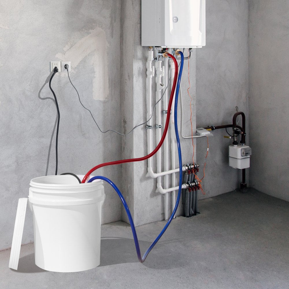 VEVOR Tankless Water Heater Flushing Kit, Includes Efficient Pump & 3.7 Gallon Pail & 2 Hoses, Wrench and Adapter for Quick Install,  Easy to Start Water Heater Flush Descale Kit Anti-corrosion