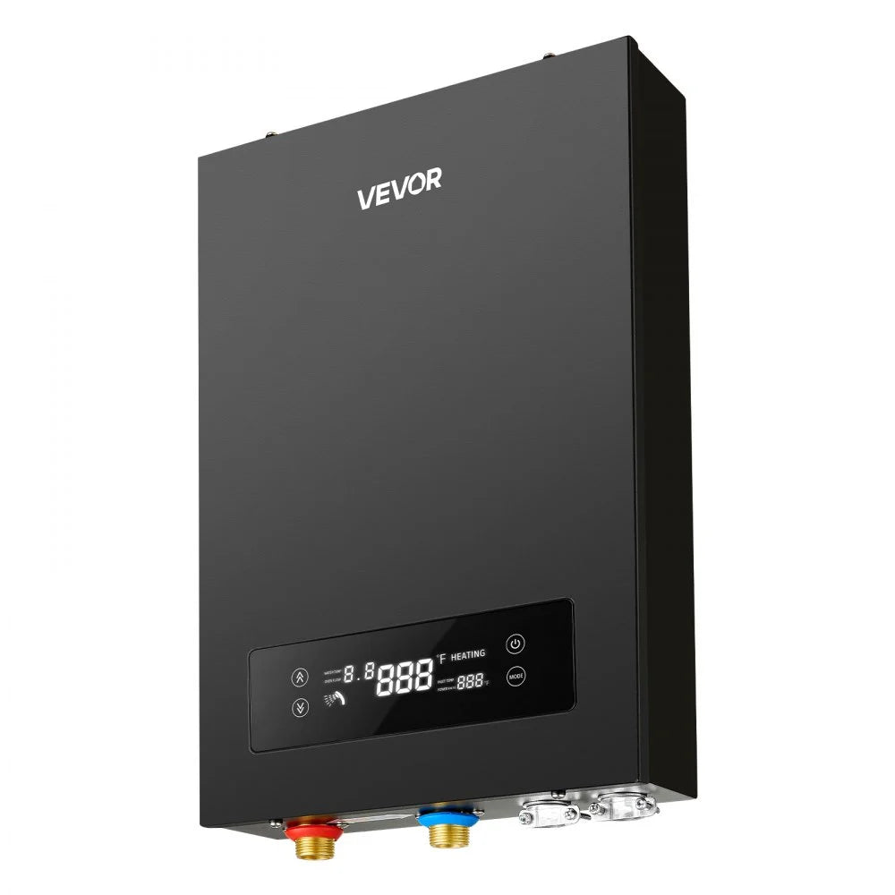 VEVOR Tankless Electric Water Heater, 18 kW 240 V Instant Hot Water Heater, for Household Washing, Bathing, Kitchen, LED Touch Control, Cast Aluminum Heating Element, 86-131°F Adjustable Temperature