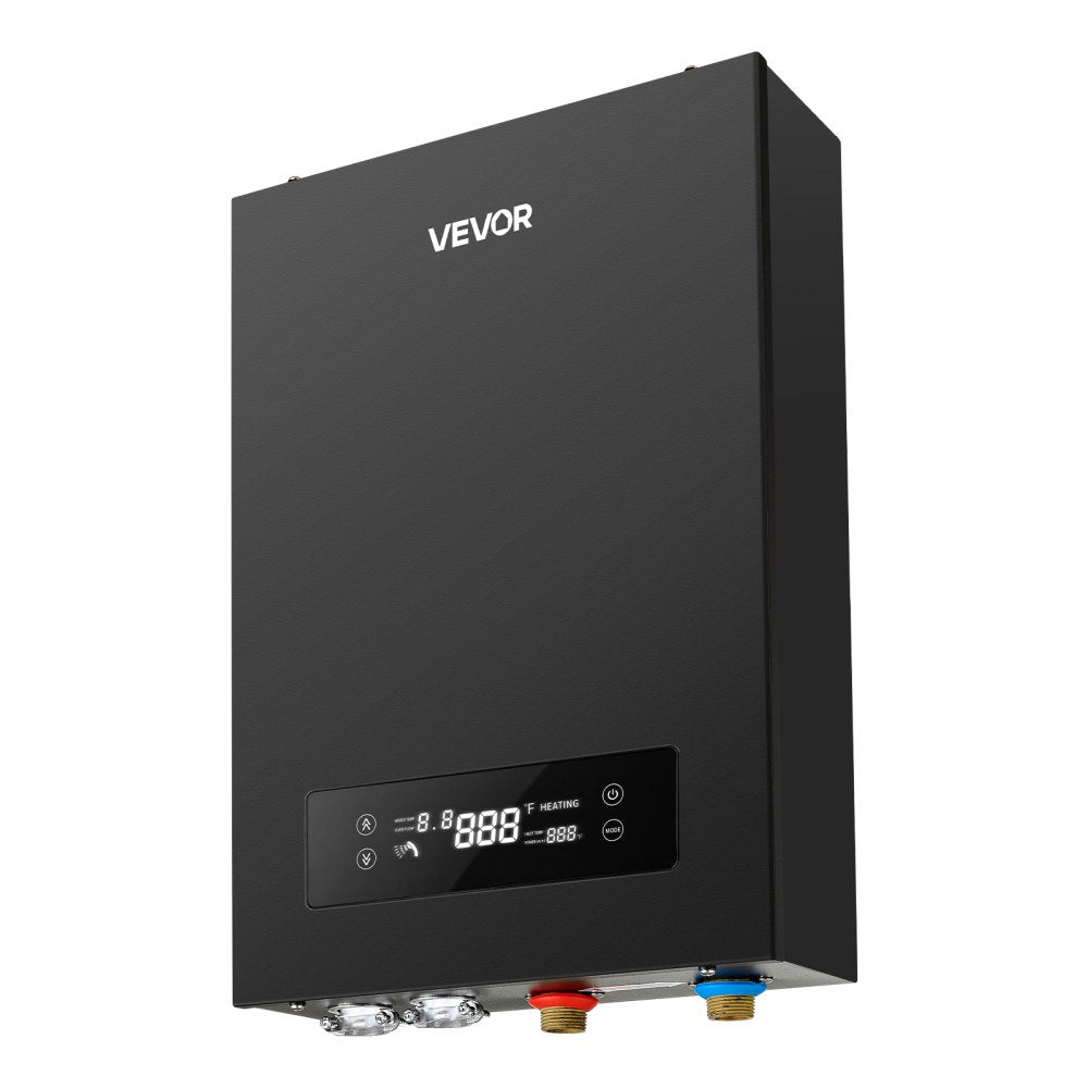 VEVOR Tankless Electric Water Heater, 36 kW 240 V Instant Hot Water Heater, Great for 3-5 Person Household Washing, Bathing, Kitchen Use, LED Touch Control, Cast Aluminum Element, 86-131°F Temperature